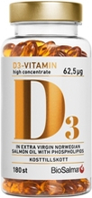 D3-vitamin high concentrate 62,5ug 180 kapsler
