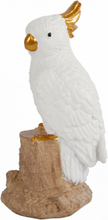 Van Manen beeldje papegaai 6x6x13,5 cm polystone wit/goud