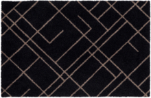 Floormat Polyamide, 60X40 Cm, Lines Design Home Textiles Rugs & Carpets Door Mats Svart Tica Copenhagen*Betinget Tilbud