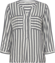 Blouse Striped Tops Blouses Long-sleeved Navy Tom Tailor