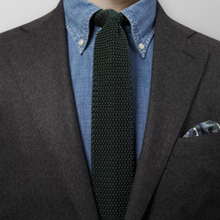 Eton Grön stickad slips - siden