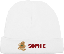 Cappellino per neonato personalizzato - Primo Natale - Bianco