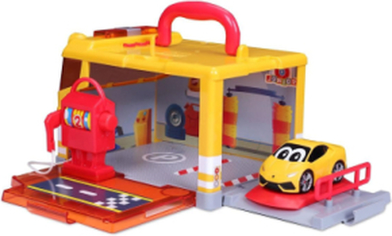 Bb Junior My 1St Carry Along Garage Yellow Toys Toy Cars & Vehicles Vehicle Garages Multi/mønstret BB Junior*Betinget Tilbud