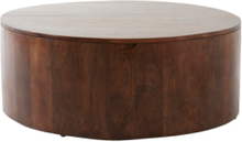 HUBLI soffbord med förvaring ø 90 cm Valnötsbrun