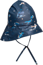 Pu Hat W.fleece - Aop Accessories Headwear Hats Rain Hats Blue CeLaVi