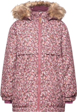 Snow Jacket Aop Outerwear Jackets & Coats Winter Jackets Pink Minymo