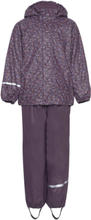 Rainwear Set -Aop, W.fleece Outerwear Rainwear Rainwear Sets Purple CeLaVi