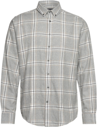 Bs Norman Casual Modern Fit Shirt Tops Shirts Casual Grey Bruun & Stengade