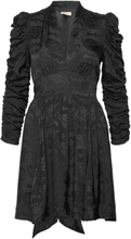 Jacquard Tieband Dress Kort Kjole Black By Ti Mo