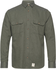 Glenn Flannel Shirt Ls Skjorte Uformell Kakigrønn Fat Moose*Betinget Tilbud