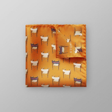 Eton Orange näsduk med mönster av tennisstolar