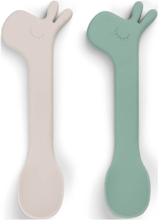 Silic Spoon 2-Pack Lalee Green Home Meal Time Cutlery Multi/mønstret D By Deer*Betinget Tilbud