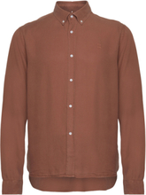 Kristian Dobby Shirt Tops Shirts Casual Brown Les Deux