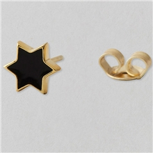 Design Letters Earring Stud Enamel Star Gold