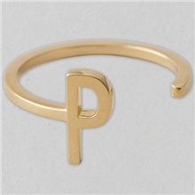 Design Letters Ring Gold A-Z P