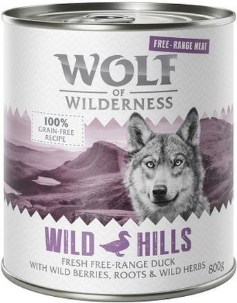 Wolf of Wilderness "Freiland-Fleisch" 6 x 800 g - Wild Hills - Freiland-Ente