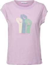 T-Shirt With Together Print T-shirts & Tops Short-sleeved Lilla Coster Copenhagen*Betinget Tilbud