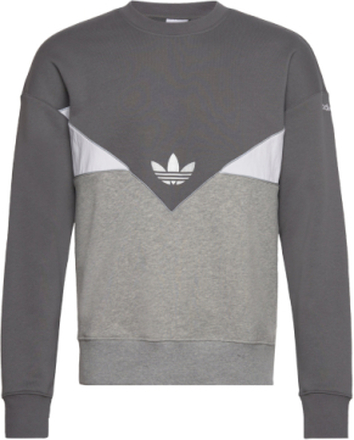 Adicolor Seasonal Reflective Crew Sweatshirt Sweat-shirt Genser Grå Adidas Originals*Betinget Tilbud