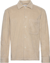 Slhloosejake-Cord Overshirt Ls Tops Overshirts Cream Selected Homme