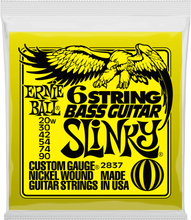 Ernie Ball 2837 6-String Bass Guitar Slinky Nickel bas-strenge, 020w-90