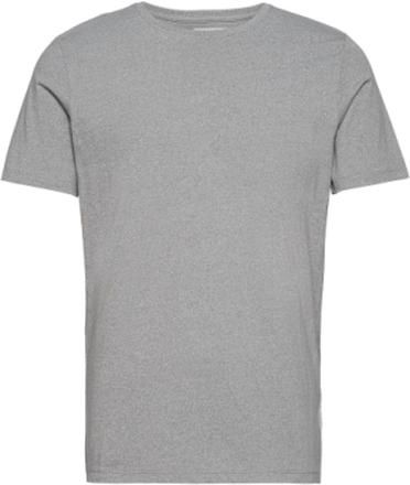 Mouliné O-Neck Tee S/S T-shirts Short-sleeved Grå Lindbergh*Betinget Tilbud