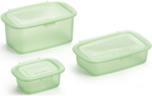 "Silik Bokssæt, 3 Stk Home Kitchen Kitchen Storage Lunch Boxes Green Lekué"