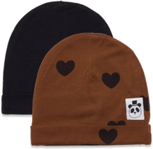 Basic Hearts Beanie 2-Pack Accessories Headwear Hats Beanie Multi/patterned Mini Rodini