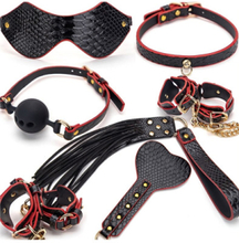Submission Kit Crocoo 7-pcs Kit Black/Red Bondage kit