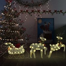 vidaXL Reinsdyr og slede julepynt 60 lysdioder utendørs gull