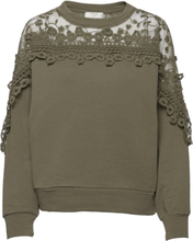 Crkalanie Sweatshirt Sweat-shirt Genser Kakigrønn Cream*Betinget Tilbud