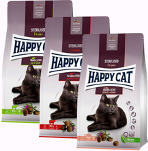 Mixpaket Happy Cat Sterilised Adult 3 x 10 kg - Voralpen-Rind, Atlantik-Lachs & Weide-Lamm