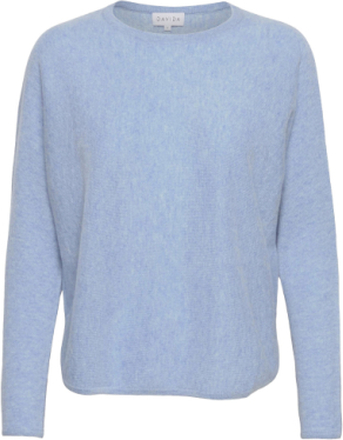Curved Sweater Pullover Blå Davida Cashmere*Betinget Tilbud