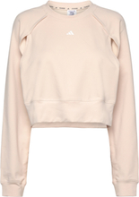 Power Aeroready Crop Cover-Up Sweatshirt Crop Tops Long-sleeved Crop Tops Creme Adidas Performance*Betinget Tilbud