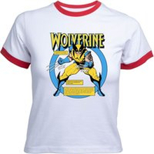 X-Men Wolverine Bio Women's Cropped Ringer T-Shirt - White Red - XS