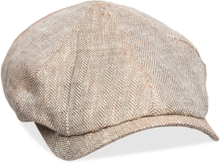 Newsboy Slim Cap Accessories Headwear Flat Caps Beige Wigéns*Betinget Tilbud
