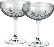 Crispy Dark Gatsby - 2 Pcs. Home Tableware Glass Champagne Glass Grey Frederik Bagger