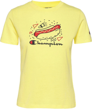 Crewneck Croptop T-shirts & Tops Short-sleeved Gul Champion*Betinget Tilbud