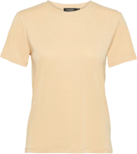 Slcolumbine Crew-Neck T-Shirt Ss T-shirts & Tops Short-sleeved Gul Soaked In Luxury*Betinget Tilbud