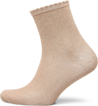 Pcsebby Glitter Long 1 Pack Socks Noos Lingerie Socks Regular Socks Beige Pieces*Betinget Tilbud