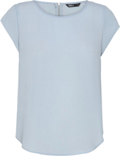Onlvic S/S Solid Top Ptm Blouses Short-sleeved Blå ONLY*Betinget Tilbud
