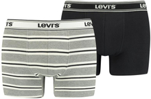 Levi's Men Sporty Stripe Boxer Brief 2-Pack Grey/ Melange/Black -M