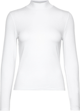 "Cotton Modal Ls Mock Neck Tops Knitwear Turtleneck White Calvin Klein"