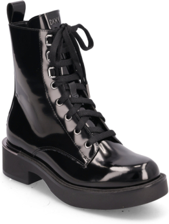 Talma - Combat Boot Shoes Boots Ankle Boots Laced Boots Svart DKNY*Betinget Tilbud