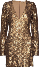 Sequins Mini Dress Kort Kjole Gold By Ti Mo