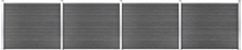 vidaXL Set Pannelli di Recinzione in WPC 699x146 cm Nero