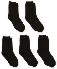 Cotton Socks - 5-Pack Sokker Strømper Black Melton