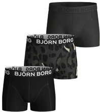 Björn Borg 3P Cotton Stretch Shorts For Boys 2033 Sort mønstret bomuld 122-128