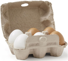 Eggs 6 Pcs Bistro Toys Toy Kitchen & Accessories Toy Food & Cakes Beige Kid's Concept*Betinget Tilbud