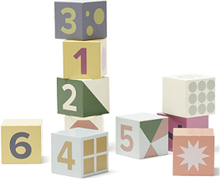 Cubes Wood 10 Pcs Edvin Toys Building Sets & Blocks Building Blocks Multi/mønstret Kid's Concept*Betinget Tilbud
