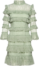 Carmine Frill Mini Lace Dress Dresses Lace Dresses Grønn By Malina*Betinget Tilbud